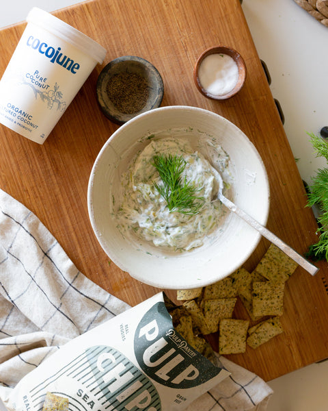 Tzatziki Dip & Pulp Chips - easy 5 minute recipe!